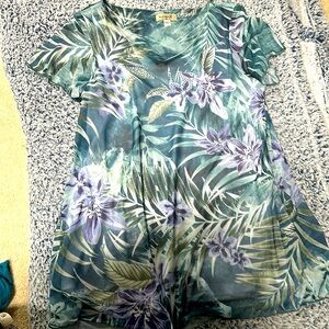 One world sheer tunic top small